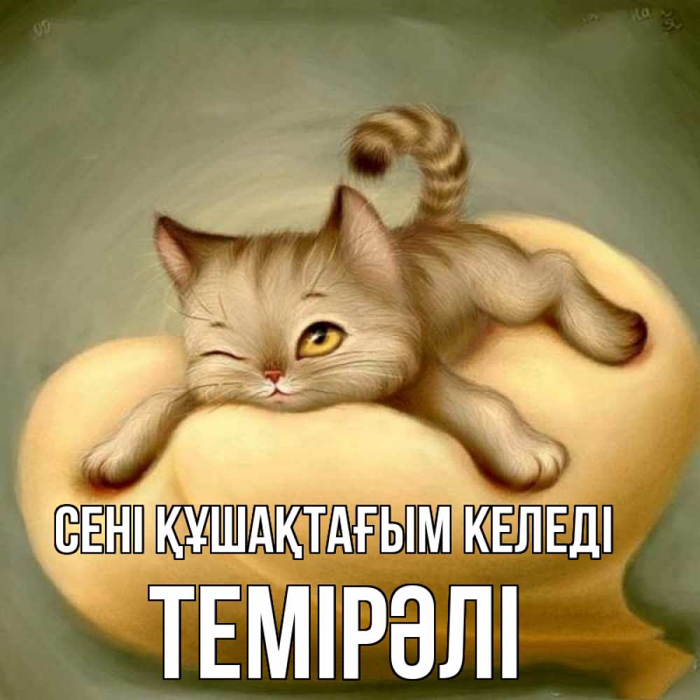Күн сайын ашық хат с именем, ТЕМІРӘЛІ сені құшақтағым келеді кошечка Онлайн тегін жүктеп алу тілектері бар керемет карта 